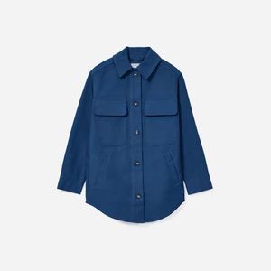 Everlane oversized shirt jacket in deep blue EUC